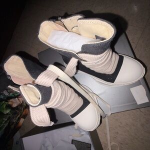 Rick Owens Black and Cream Shoes